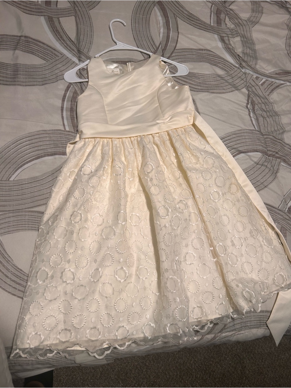 American Princess Cream Lace Overlay Formal Dress for Girls